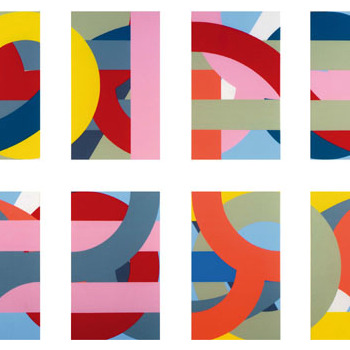Vier Diptychen, 2008 Acryl auf Leinwand achtteilig 220 x 300 cm