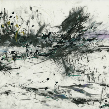 Improvisationen über Seelandschaft V, 2008, Graphit, Ölkreide und Tusche auf Papier, 50 x 65 cm